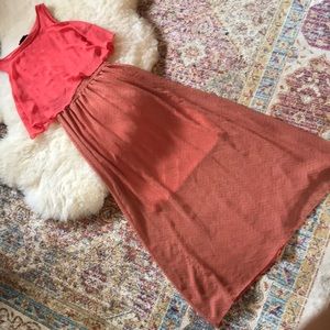 super cute sheer maxi dress with built in slip!